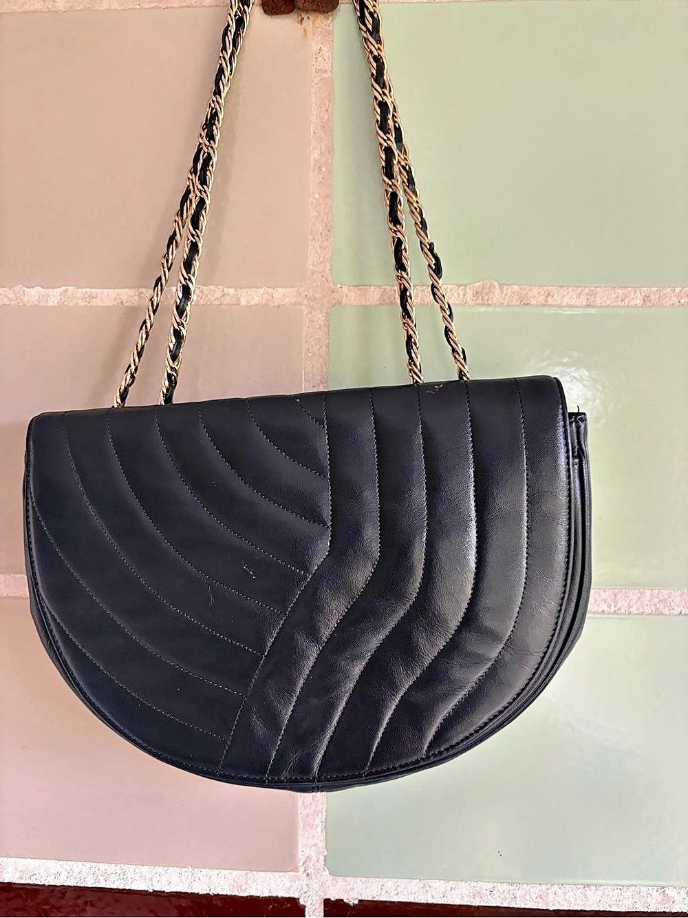 Morris Moskowitz Quilted Shoulder Bag in Blue